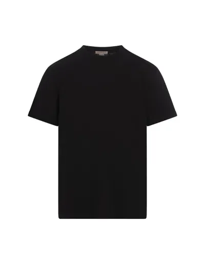 Alexander Mcqueen Black T-shirt With Logo Tape On Sleeves