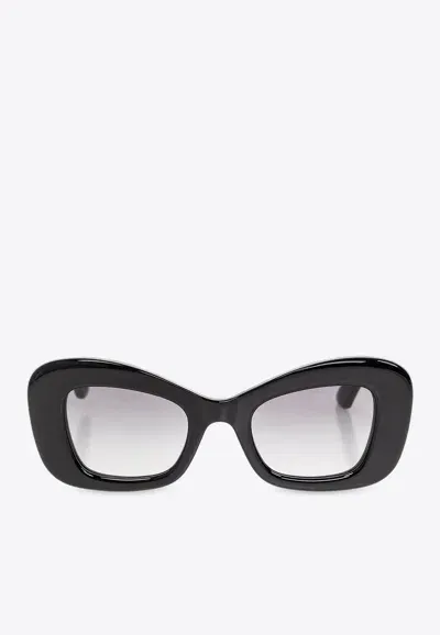 Alexander Mcqueen Bold Logo Cat-eye Sunglasses In Gray