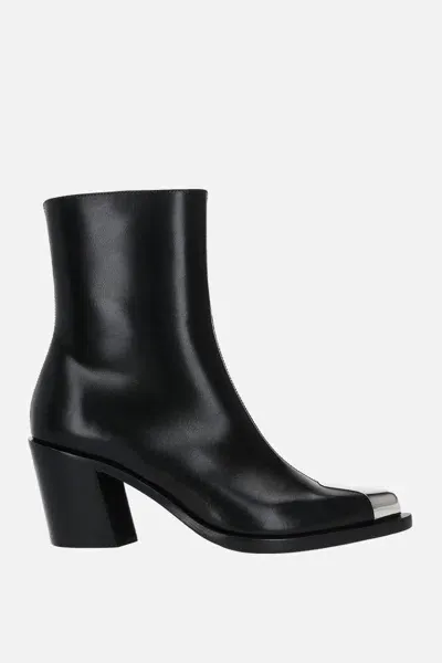 Alexander Mcqueen Boots Black In Black+silver