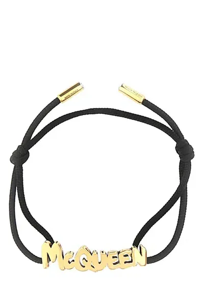 Alexander Mcqueen Graffiti Bracelet In Black