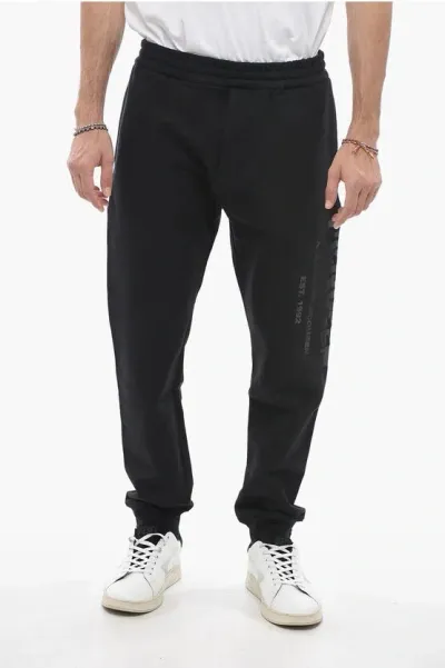 Alexander Mcqueen Logo-print Cotton Track Pants In Black