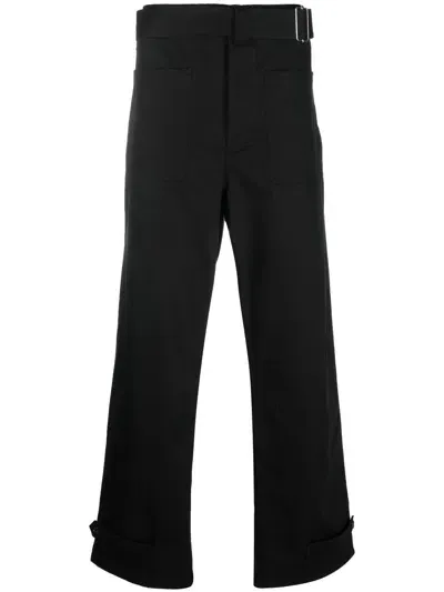 Alexander Mcqueen Buckled Four-pocket Straight Trousers In 黑色