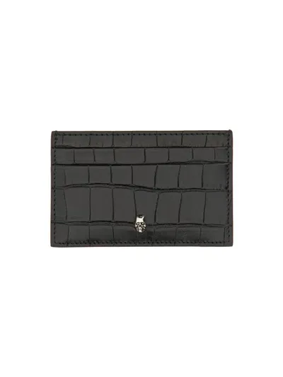 Alexander Mcqueen Card Holder With Logo In Black