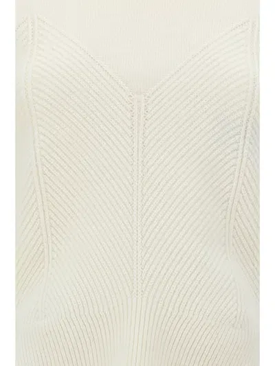 Alexander Mcqueen Chevron Corset In Ivory