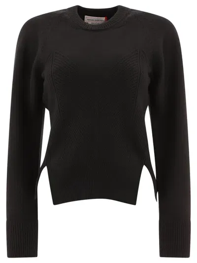 Alexander Mcqueen Chevron Corset Knitwear Black