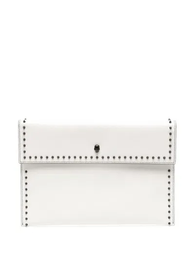 Alexander Mcqueen Clutch Bag In Pelle Di Vitello Con Borchie In Beige