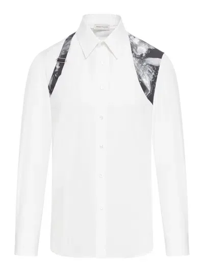 Alexander Mcqueen Cntstd Hrnss Shirt In White