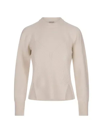 Alexander Mcqueen Cream-white Sweater With Ribbed Detail