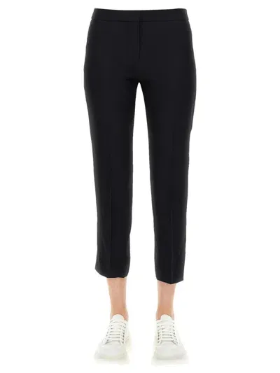 Alexander Mcqueen Cropped Pants In Black