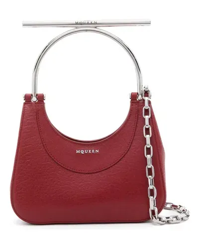 Alexander Mcqueen Cross-bar Hobo Bag In Red