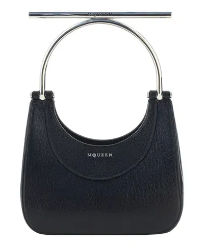 Alexander Mcqueen Mini Cross-bar Shoulder Bag In Black