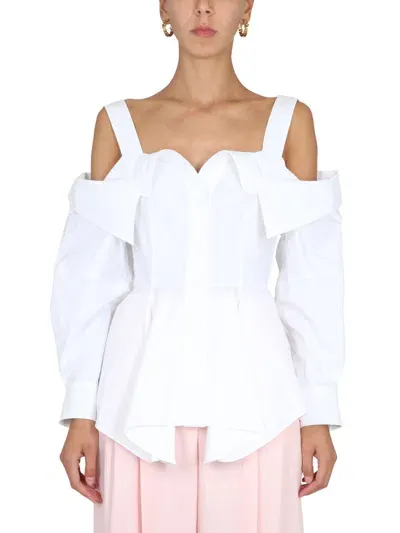 Alexander Mcqueen Deconstructed Shirt In White