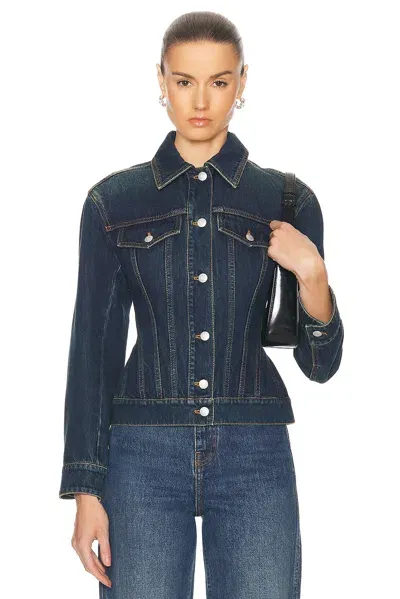 Alexander Mcqueen Denim Jacket In Dark Stonewash