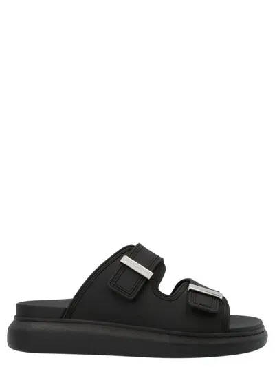 Alexander Mcqueen Double Band Slides In Black