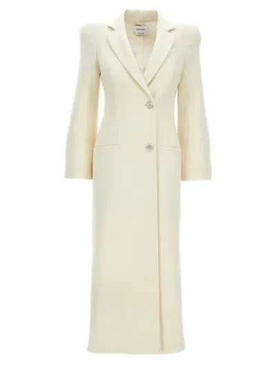 Alexander Mcqueen Double-breasted Coat With Shaped Shoulders In White