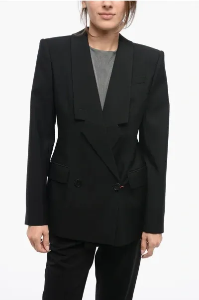 Alexander Mcqueen Double-breasted Slim Fit Wool Blazer In Black