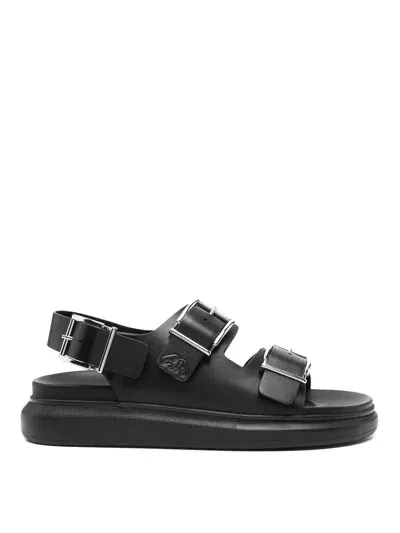 Alexander Mcqueen Black Hybrid Leather Sandals