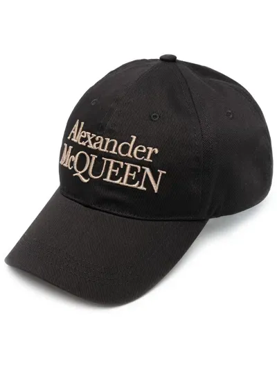 Alexander Mcqueen Embroidered-logo Baseball Cap In Black