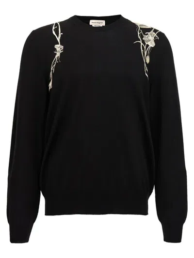 Alexander Mcqueen Embroidery Sweater In White