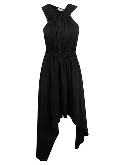 Alexander Mcqueen Fitted Waist Sleeveless Dress In Black