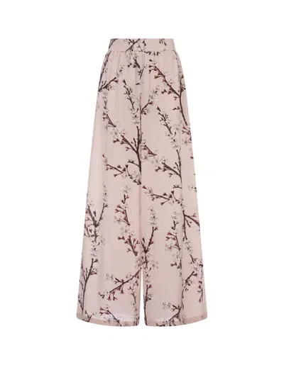 Alexander Mcqueen Flowers Wide-leg Trousers In Pink