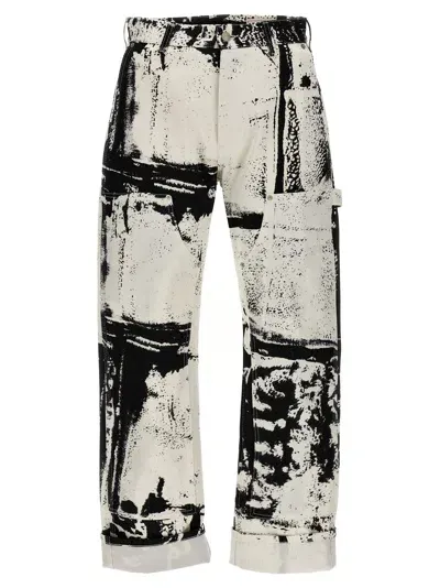 Alexander Mcqueen Fold Print Jeans In White