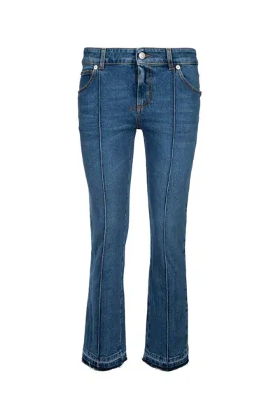 Alexander Mcqueen Front Seam Skinny Jeans In Bluestonewash