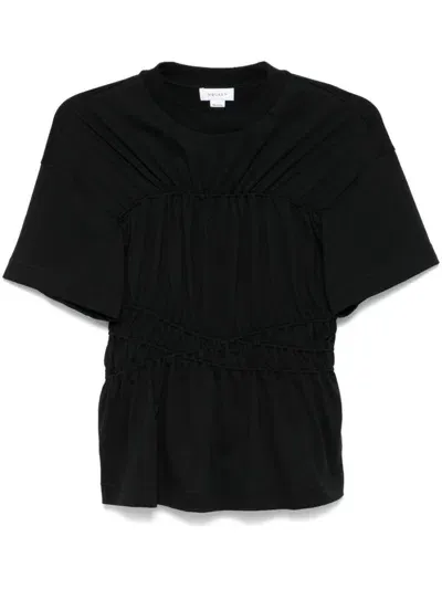 Alexander Mcqueen Gathered Detail T-shirt In Black