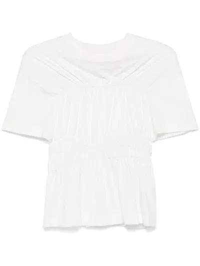 Alexander Mcqueen Gathered Detail T-shirt In White