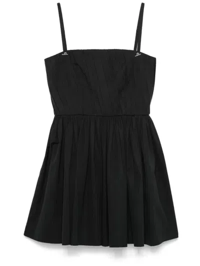 Alexander Mcqueen Gathered Mini Dress In 1000 - Black