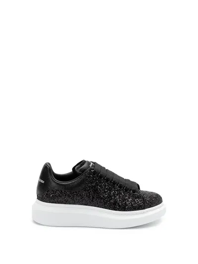 Alexander Mcqueen Black Runway Leather Sneakers In Black