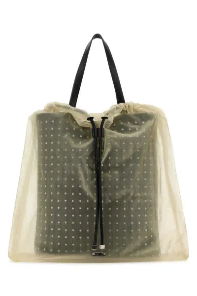 Alexander Mcqueen Nebula Sheer Tulle Overlay Studded Leather Tote In Multicolor