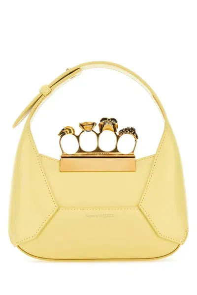 Alexander Mcqueen The Jewelled Mini Tote Bag In Yellow