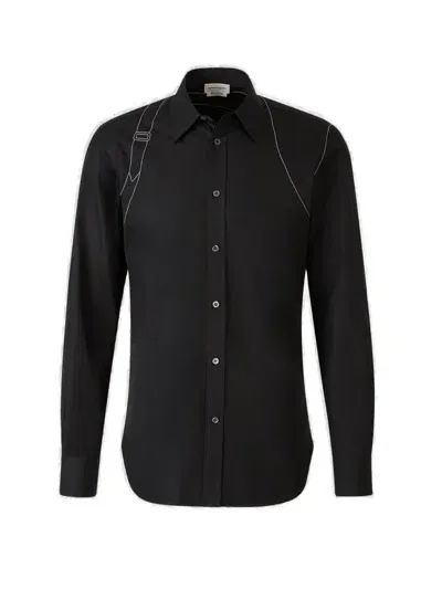 Alexander Mcqueen Harness Long Sleeved Shirt In Black