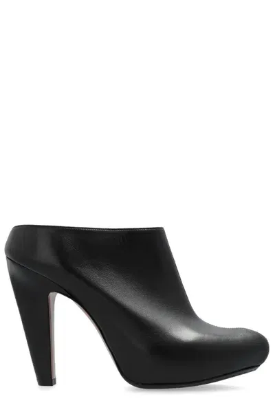 Alexander Mcqueen High Heeled Edge Platform Mules In Black