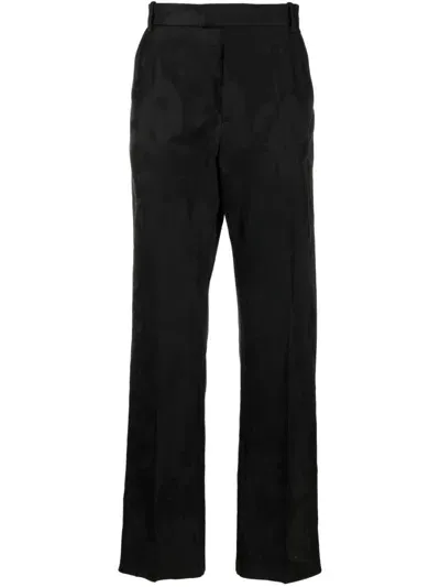 Alexander Mcqueen Jacquard Tailored Trousers In Schwarz