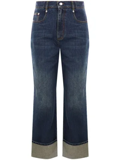 Alexander Mcqueen Straigh-leg Mid-rise Jeans In Blue