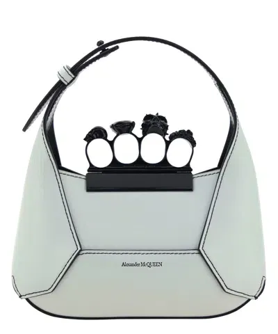 Alexander Mcqueen Jewelled Handbag In White