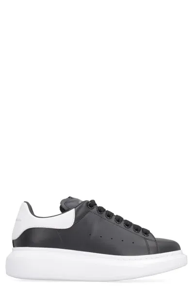 Alexander Mcqueen Larry Leather Sneakers In Black