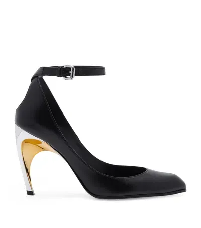 Alexander Mcqueen Leather Armadillo Pumps 95 In Black