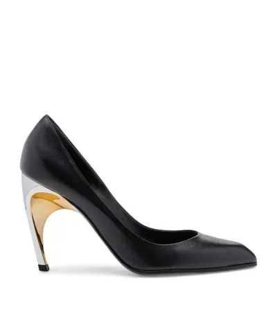 Alexander Mcqueen Leather Armadillo Pumps 95 In Black