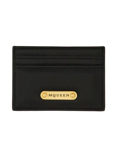 Alexander Mcqueen Leather Card Holder In Black