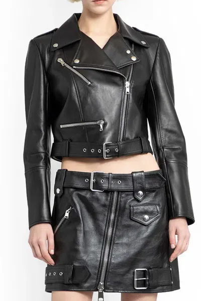 Alexander Mcqueen Leather Jackets In Black