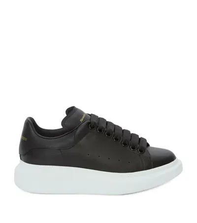 Alexander Mcqueen Leather Oversized Sneakers In Black