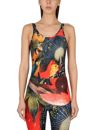 Alexander Mcqueen Leotard With Print In Multicolour