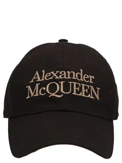 Alexander Mcqueen Logo Embroidered Baseball Cap In Black