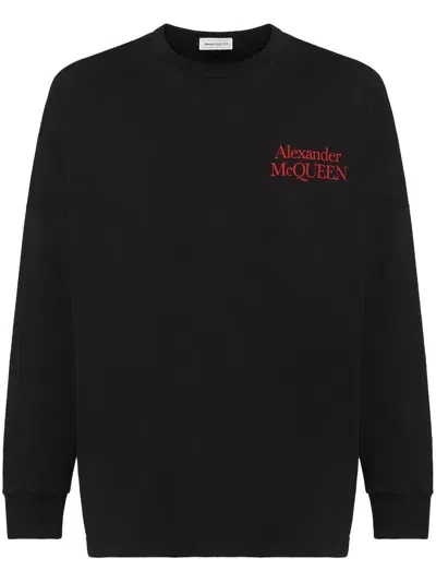 Alexander Mcqueen Ls T-shirt In Black