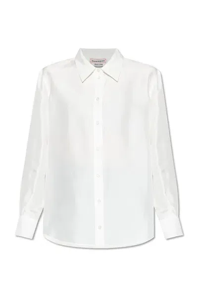 Alexander Mcqueen Long Sleeved Buttoned Shirt In White