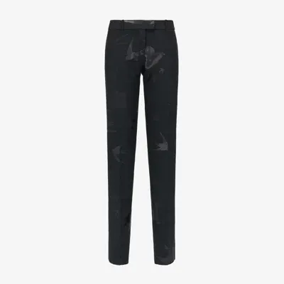 Alexander Mcqueen Low-waisted Cigarette Trousers In Black