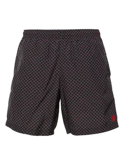 Alexander Mcqueen Skull-print Swim Shorts In Grey